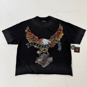 Darc Sport x Harley Davidson Graphic Distressed Oversized Tee Size 2XL NWT